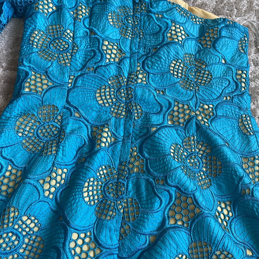 Lilly Pulitzer Blue Floral One-Shoulder Dress - Picture 7 of 7